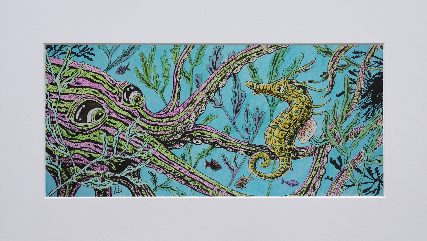 Oktopus und Seepferdchen