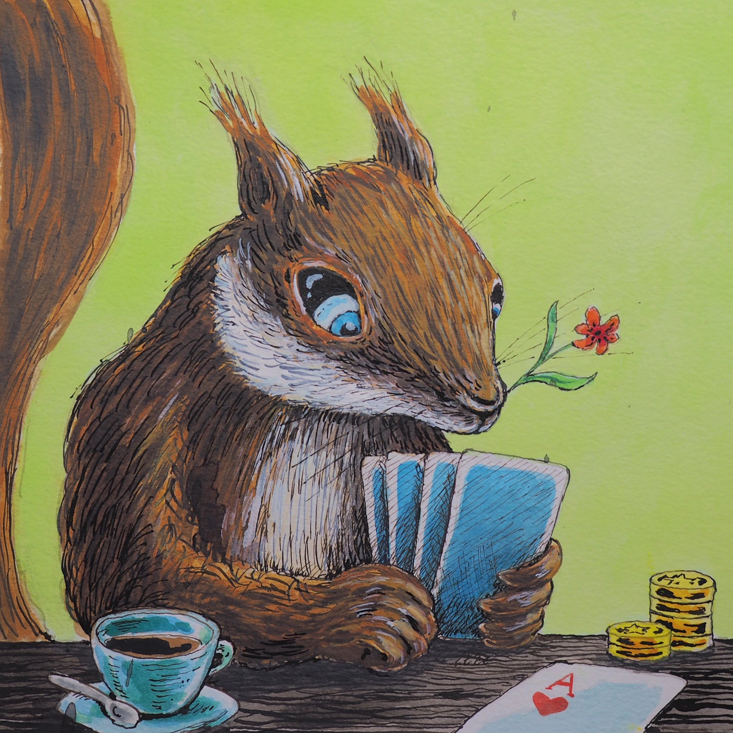 pokerndes Eichhörnchen