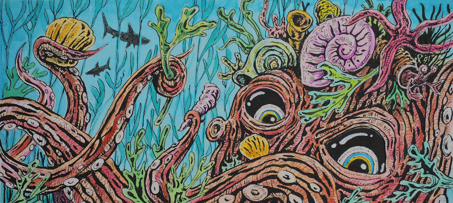 Oktopus mit Kopfschmuck