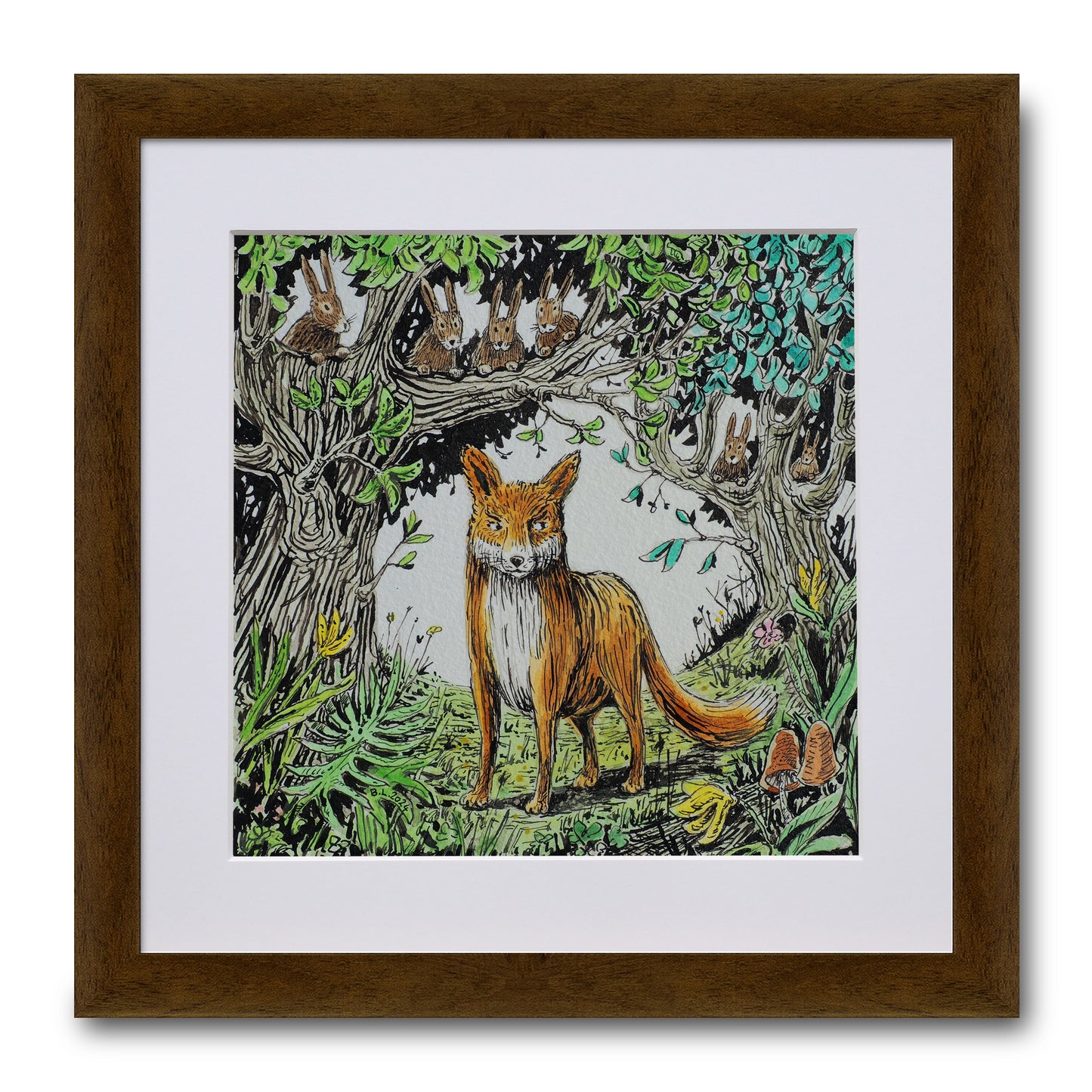 Fuchs mit Hasen